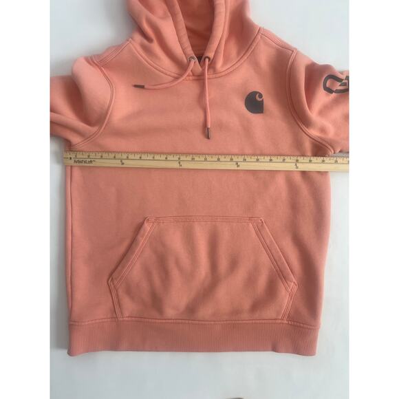 CARHARTT WOMENS PULLOVER HOODIE PEACH AND GRAY SIZE M RELAXED FIT - Picture 7 of 13